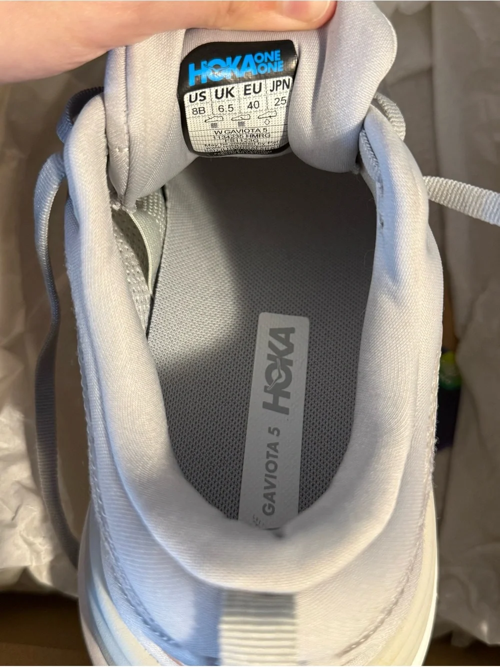 Hoka One One Women's Neutral Shoes in Light Gray with Copper Logo - Picture 2 of 5